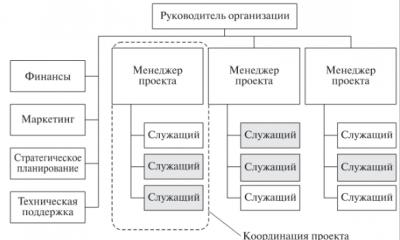 Типовые организационные структуры предприятий Организационная структура проекта пример