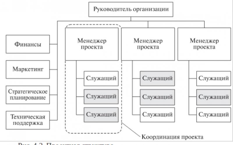 Типовые организационные структуры предприятий Организационная структура проекта пример